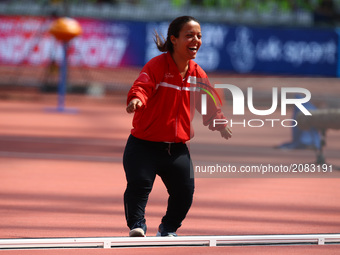 Rima Abdelli (TUN) compete in Women's Shot Put Final during IPC World Para Athletics Championships at London Stadium in London on July 17, 2...