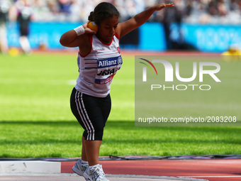 Rima Abdelli (TUN) compete in Women's Shot Put Final during IPC World Para Athletics Championships at London Stadium in London on July 17, 2...