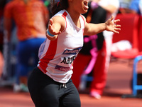 Rima Abdelli (TUN)  celebrate her win in Women's Shot Put Final during IPC World Para Athletics Championships at London Stadium in London on...