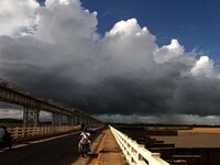 Rain clouds is seen in the sky before downpour just outskirt of the eastern Indian city Bhubaneswar, India on 19 July 2017. Indian metrology...