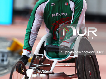 Leonardo De Jesus Perez Juarez  compete in Men's 400m T52 Round 1 Heat 2 during IPC World Para Athletics Championships at London Stadium in...