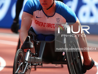 Nathan Maguire of Great Britain   in Men's 200m  T54  Round 1 Heat 2 during IPC World Para Athletics Championships at London Stadium in Lond...