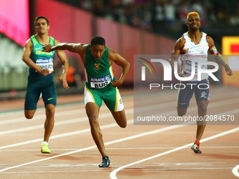 Dyan Buis  of South Africa compete Men's 200m T38 Final  during IPC World Para Athletics Championships at London Stadium in London on July 1...