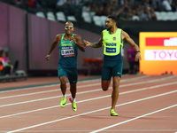Daniel Silva with Guide Wendel de Souza Silva compete in Men's 400m T11 Final 
 during IPC World Para Athletics
Championships at London Stad...