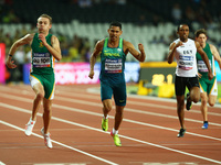 L-R Chari du Toit of South Africa and Mateus Evangelista Cardoso of Brazil compete in Men's 400m T37 Final  during IPC World Para Athletics...
