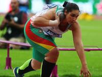 Ines Fernandes of Portugal compete Women's Women's Shot Put T20 Final    during IPC World Para Athletics Championships at London Stadium in...