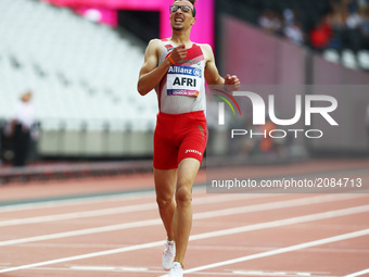 Mahdi Afri (MAR) compete Men's 400m T12 T12 Final during IPC World Para Athletics Championships at London Stadium in London on July 18, 2017...