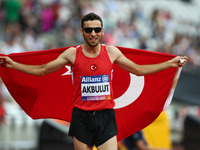 Oguz Akbulut of Turkey after the Men's 400m T12 T12 Final during IPC World Para Athletics Championships at London Stadium in London on July...