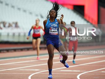 Breanna Clark  of USA compete Women's 400m T20 Final  during IPC World Para Athletics Championships at London Stadium in London on July 18,...