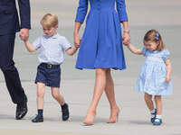 Prince George and Princess Charlottet before departure from Chopin Airport in Warsaw, Poland on 19 July 2017 (