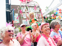 People during the Pink Wednesday during the International Four Days Marches in Nijmegen, on July 19, 2017. Since it is the world’s biggest m...