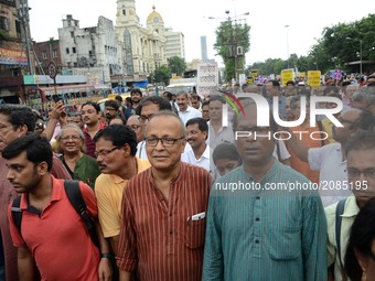 Indian leftist intellectuals take part in peace and unity rally in Kolkata, India on Wednesday , 19th July 2017. (