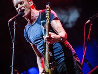 The english singer and song-writer Sting pictured on stage as he performs at Moon&Stars 2017 in Locarno, Switzerland on 19 July 2017.
 (