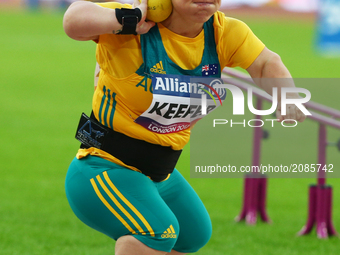 Claire Keefer of Australia compete Women's Shot Put F41 Final
during World Para Athletics Championships at London Stadium in London on July...