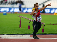 Hayat El Garaa of Morocco  compete Women's Shot Put F41 Final
during World Para Athletics Championships at London Stadium in London on July...