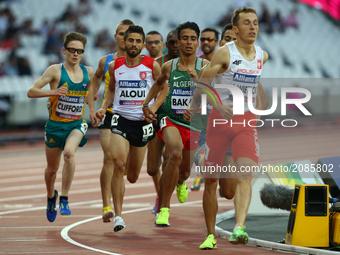 L-R Jaryd Clifford of Australia  Bilel Aloui of Tunsia Abdellatif Baka of Algeria and Lukasz Wietecki of Poland compete  compete Men's 1500m...