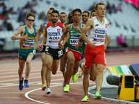 L-R Jaryd Clifford of Australia  Bilel Aloui of Tunsia Abdellatif Baka of Algeria and Lukasz Wietecki of Poland compete  compete Men's 1500m...