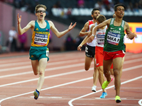 L-R Jaryd Clifford of Australia and Fouad Baka of Algeria compete  Men's 1500m F13 Final during World Para Athletics Championships at London...