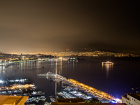 Panoramic view of Naples port on 18 July 2017, in Naples, Italy.  (