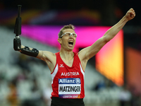 Gunther Matzinger of Austria compete Men's' 400m T47 Final
during World Para Athletics Championships at London Stadium in London on July 19...