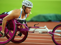 Samantha Kinghorn of Great Britain  compete Women's' 400m T53 Final
during World Para Athletics Championships at London Stadium in London o...