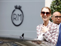 Celine Dion leaves the hotel Royal Monceau in Paris, France, on July 20, 2017. (