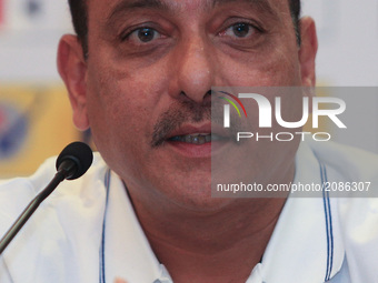 Indian cricket head coach Ravi Shastri speaks during  a press conference at Colombo, Sri Lanka on Thursday 20 July 2017.
India will play 3...