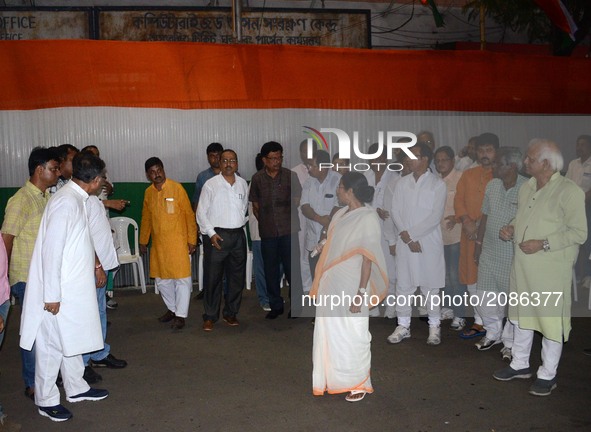 West Bengal Chief Minister and Trinamool Congress Supremo Mamata Banerjee inspects the preparation of Martyrs Day of the Trinamool Congress...