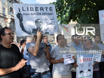 People gathered in front of the Ministry of Foreign Affairs in Paris, France, to support the moroccan RIF mouvement on 20 July 2017. (
