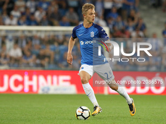 Robert Gumny (Lech),  in action during Lech Poznan v FK Haugesund - UEFA Europa League 2017/2018, second qualifying round match at Miejski,...