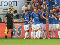 Darko Jevtic (Lech), celebrates his goal during Lech Poznan v FK Haugesund - UEFA Europa League 2017/2018, second qualifying round match at...