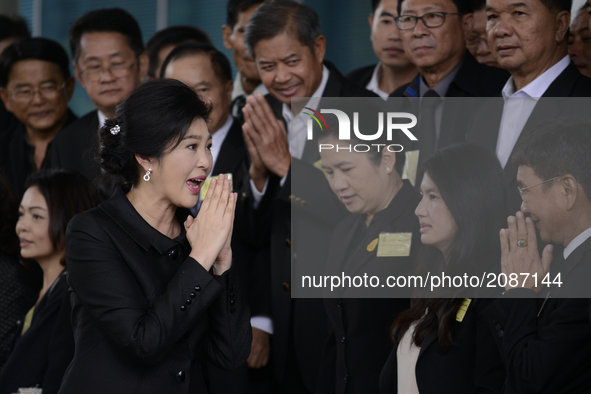 Ousted former Thai prime minister Yingluck Shinawatra for her arrival at the Supreme Court in Bangkok, Thailand on July 21, 2017. 