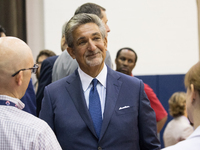 Washington Wizards owner Ted Leonsis,
talks to reporters after his press conference to celebrate Otto Porter's new contract extension, at th...
