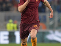 Federico Fazio during the Europe League football match A.S. Roma vs Olympique Lyonnais at the Olympic Stadium in Rome, on march 16, 2017. (