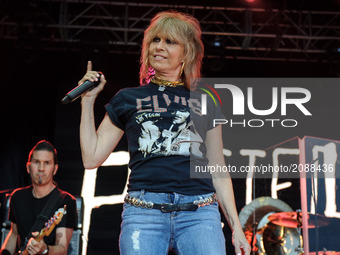 The Pretenders during his performance in the green setting on the opening day of the 52 Heineken Jazzaldia in San Sebastian, Spain on July 2...
