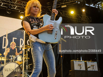 The Pretenders during his performance in the green setting on the opening day of the 52 Heineken Jazzaldia in San Sebastian, Spain on July 2...