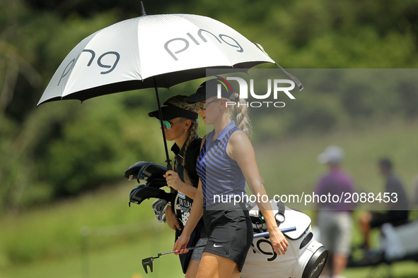 Krista Puisite of Latvia walks on the second hole during the second round of the Marathon LPGA Classic golf tournament at Highland Meadows G...