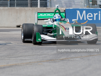 TORONTO, ON - JULY 14:  Kyle Kaiser (#18) during the light IndyCar Series Race at Exhibition place, Toronto, Ontario, Canada on July 14 2017...