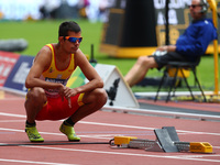 Lorenzo Albaladejo Martinez  of Spain competing Men's 400m T38 Final
during World Para Athletics Championships at London Stadium in London o...