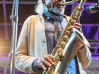  American jazz musician Charles Lloyd performs onstage during 52nd edition of Heineken Jazzaldia Festivalon July 22, 2017 in San Sebastian,...