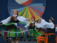 Members of 'Lowicz' group from Edmonton, Canada, during their performance on the first day of the 17th edition of World Festival of Polish D...