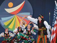 Members of 'Orlenta' group from London, UK, during their performance on the first day of the 17th edition of World Festival of Polish Diaspo...