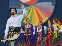 Members of 'Polonia' group from Hanover, Germany, during their performance on the first day of the 17th edition of World Festival of Polish...