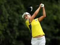 Ilhee Lee of Korea tees off on the 11th tee during the third round of the Marathon LPGA Classic golf tournament at Highland Meadows Golf Clu...