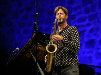 American Jazz saxophonist Donny McCaslin performs onstage with the Donny McCaslin Quartet during 52nd edition of Heineken Jazzaldia Festival...