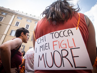 Demonstration in front of parliament against the Compulsory vaccination issued by the Governament ,on July 24,2017 in Rome Italy (