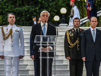 President Prokopios Pavlopoulos on the occasion of the 43rd anniversary of restoration of Democracy at the Presidential Palace in Athens, Gr...
