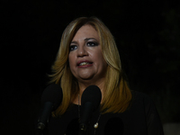 Fofi Genimata, chairwoman of PASOK on the occasion of the 43rd anniversary of restoration of Democracy at the Presidential Palace in Athens,...