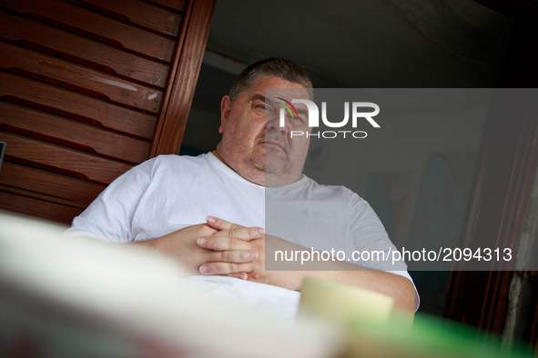 Vjeran Pirsic is seen on 24 July, 2017 at his hom in Njivice on the island of Krk in Croatia. Vjeran is an environmental activist and leader...