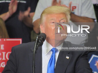 President Trump speaks at his Make America Great Again Rally on July 25, 2017 in Youngstown, OH. (